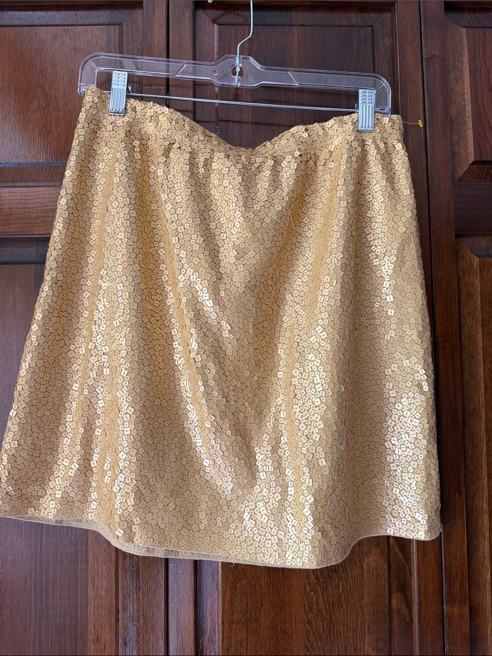 Garnet Hill Gold Sequin A-Line Skirt